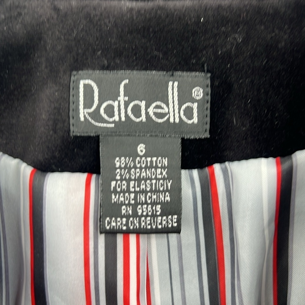 Rafaela Velvet Two Button Black Y2K Stretch Blazer SZ 6 New - Picture 6 of 13